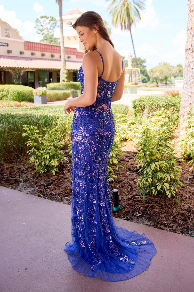 Primavera Couture Floral Beaded Prom Dress 4549