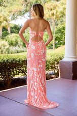 Primavera Couture Fitted Floral Beaded Prom Dress 4553