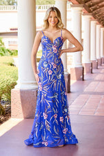 Primavera Couture A-Line Floral Beaded Prom Dress 4555