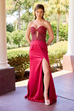 Primavera Couture Strapless Corset Keyhole Prom Dress 4556