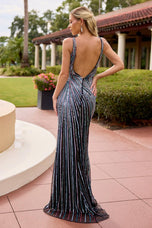 Primavera Couture Open Back Fitted Prom Dress 4565