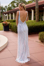 Primavera Couture Open Back Fitted Prom Dress 4565