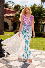 Primavera Couture Jumpsuit with Overskirt 4569