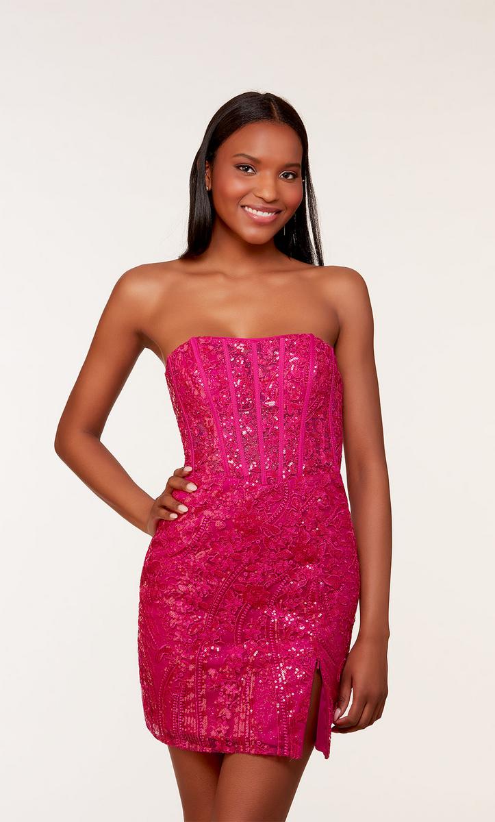 alyce paris dresses Homecoming 4940 Chique Prom, Raleigh NC 27616, Prom Dresses, Sherri Hill, Jovani, formal dresses, formal gowns, quinceanera Cascading ruffles flow into a graceful A Prom Dress Store | Prom