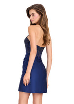 ASHLEYlauren Illusion Corset Homecoming Dress 4686
