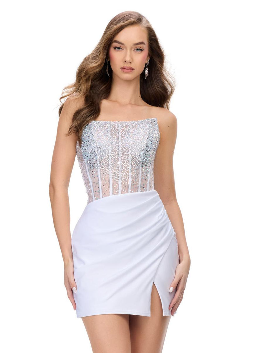 ASHLEYlauren Illusion Corset Homecoming Dress 4686 ASHLEYlauren Illusion Corset Homecoming Dress 4686