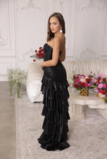 Ava Presley Metallic Fitted Prom Dress 47103