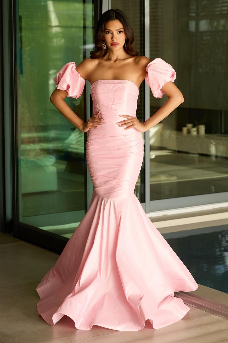 Ava Presley Mermaid Puff Sleeve Prom Dress 47172