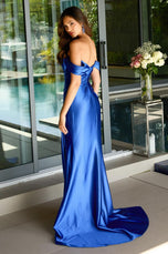 Ava Presley Ruched Bow Off-the-Shoulder Prom Dress 47174