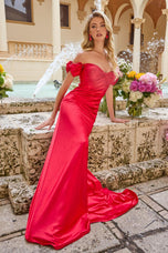 Ava Presley Bow Off-the-Shoulder Prom Dress 47178