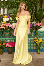 Ava Presley Bow Off-the-Shoulder Prom Dress 47178