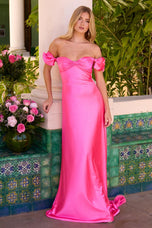 Ava Presley Bow Off-the-Shoulder Prom Dress 47178