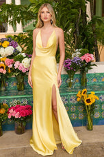 Ava Presley Halter Satin Prom Dress 47181