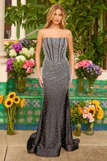 Ava Presley Strapless Pearl Corset Prom Dress 47277