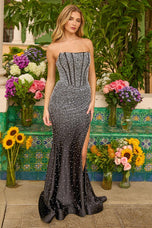 Ava Presley Strapless Pearl Corset Prom Dress 47277