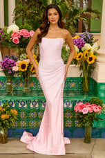 Ava Presley Strapless Pearl Corset Prom Dress 47277