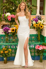 Ava Presley Strapless Pearl Corset Prom Dress 47277