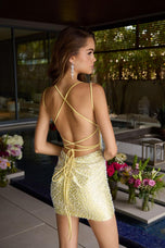 Ava Presley Open Back Pearl HoCo Dress 47286