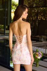 Ava Presley Floral Bow with Pearl Beads HoCo Dress 47296