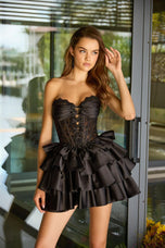 Ava Presley Ruffle Sparkly Corset HoCo Dress 47321