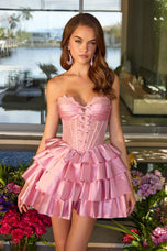 Ava Presley Ruffle Sparkly Corset HoCo Dress 47321