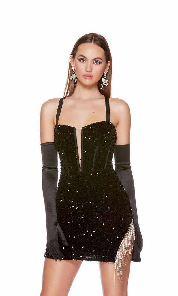 Alyce Paris Plunging Homecoming Dress 4795