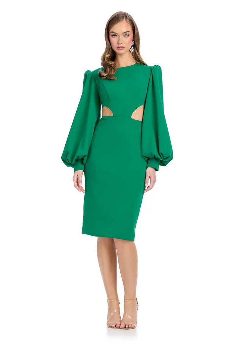 ASHLEYlauren Balloon Sleeve Cocktail Interview Dress 4811 Emerald / 00 ASHLEYlauren Balloon Sleeve Cocktail Interview Dress 4811 Emerald / 00