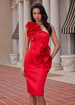 ASHLEYlauren One Shoulder Midi Dress 4814