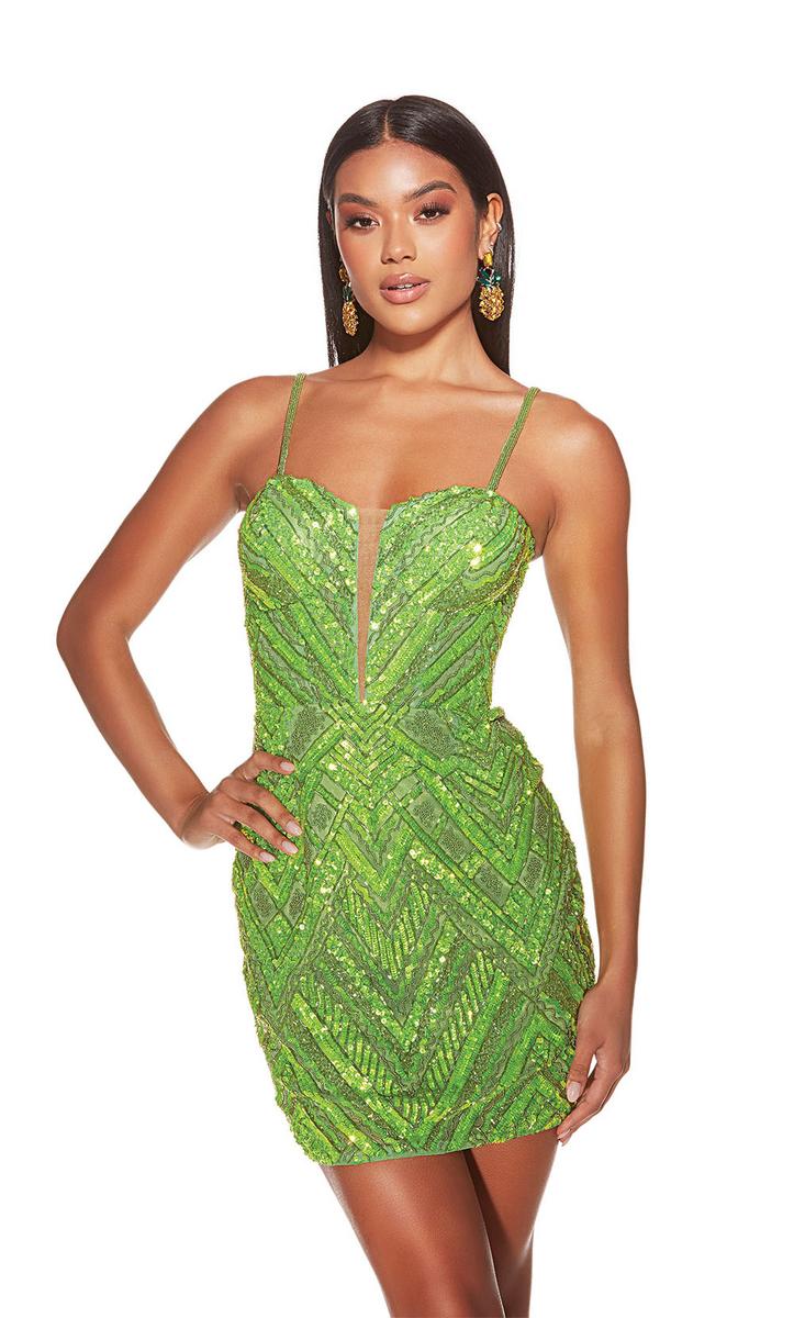 Alyce Paris Beaded Plunging Homecoming Dress 4840 Alyce Paris Beaded Plunging Homecoming Dress 4840