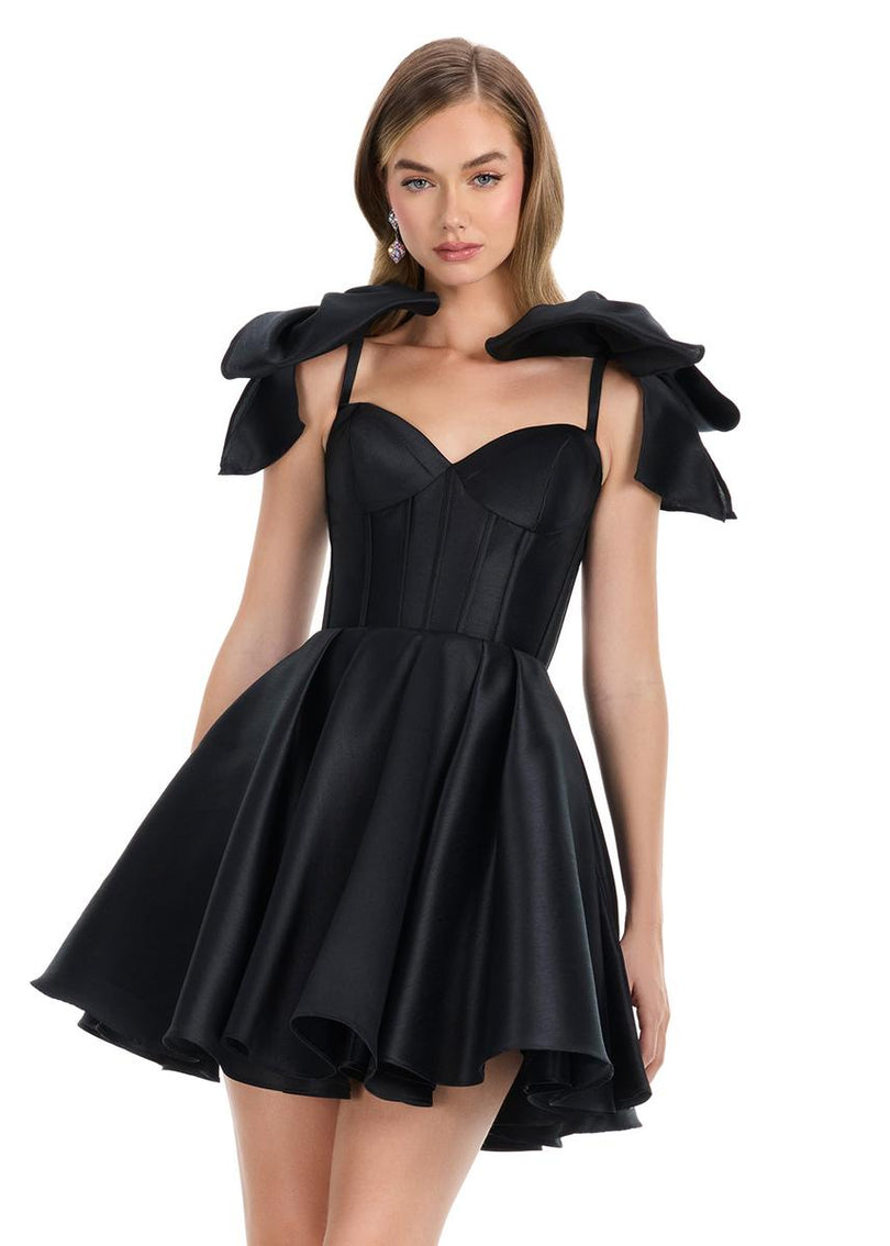 ASHLEYlauren A-Line Satin HoCo Dress 4855