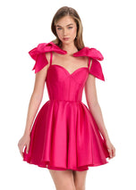 ASHLEYlauren A-Line Satin HoCo Dress 4855