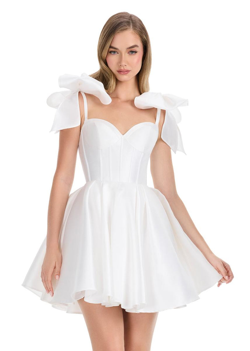 ASHLEYlauren A-Line Satin HoCo Dress 4855