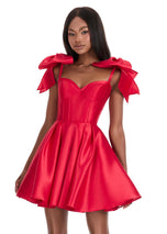 ASHLEYlauren A-Line Satin HoCo Dress 4855