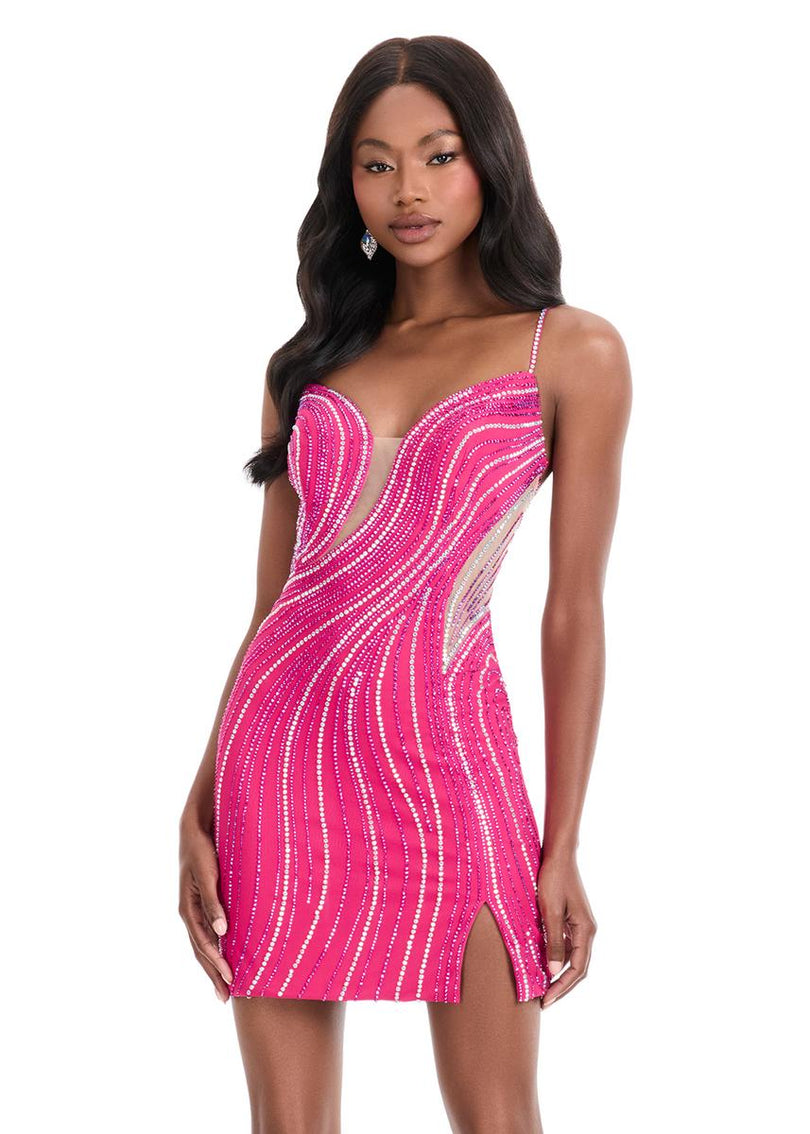 ASHLEYlauren Illusion Tight HoCo Dress 4857
