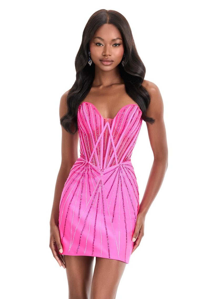 ASHLEYlauren Illusion Strapless HoCo Dress 4859