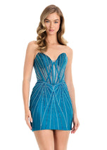 ASHLEYlauren Illusion Strapless HoCo Dress 4859