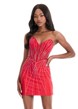 ASHLEYlauren Illusion Strapless HoCo Dress 4859