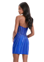 ASHLEYlauren Illusion Strapless HoCo Dress 4859