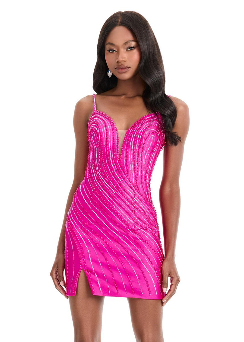 ASHLEYlauren Tight Beaded HoCo Dress 4860