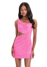 ASHLEYlauren Ruched Cut Out HoCo Dress 4863