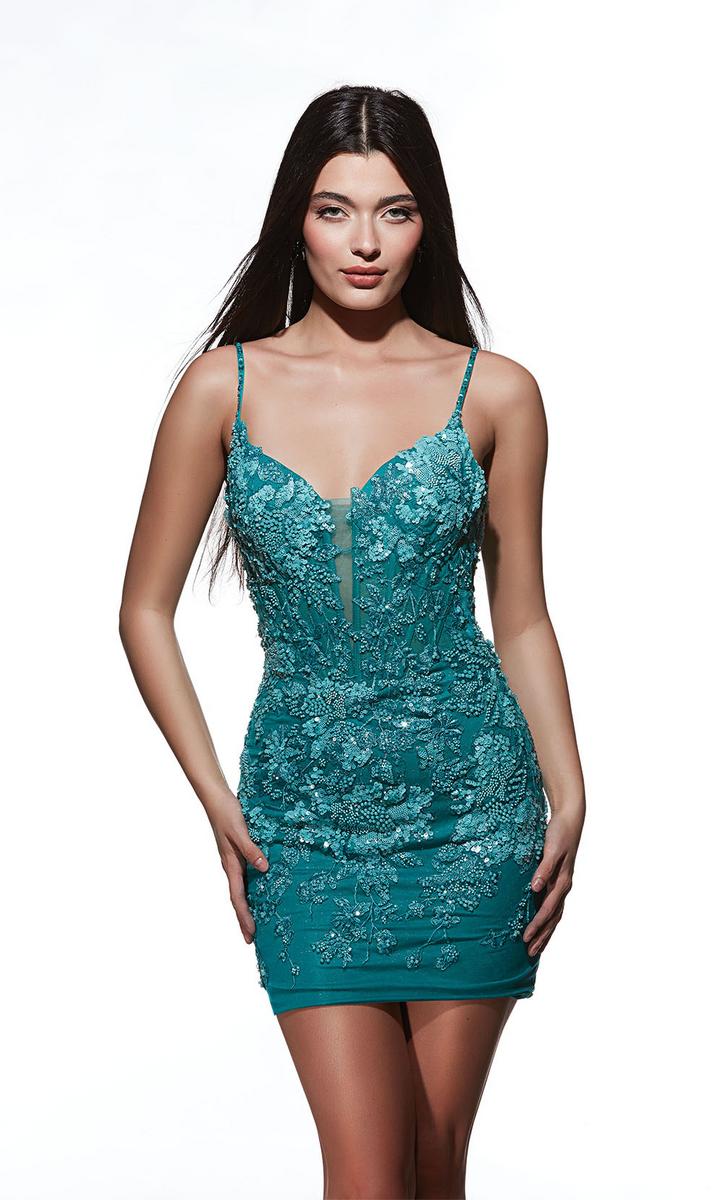 Alyce Paris Beaded Lace Homecoming Dress 4868 Alyce Paris Beaded Lace Homecoming Dress 4868