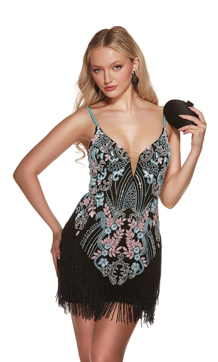 Alyce Paris Beaded Fringe Homecoming Dress 4872 Alyce Paris Beaded Fringe Homecoming Dress 4872