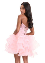 ASHLEYlauren Strapless Voluminous Ruffle Skirt Dress 4883