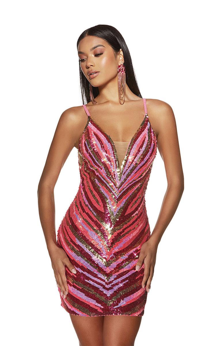 Alyce Paris Tight Sequin Homecoming Dress 4885 Alyce Paris Tight Sequin Homecoming Dress 4885