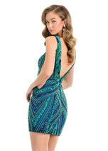 ASHLEYlauren Beaded Homecoming Dress 4893