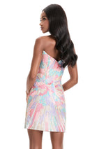 ASHLEYlauren Strapless Beaded Homecoming Dress 4894