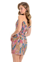 ASHLEYlauren Strapless Beaded Homecoming Dress 4894