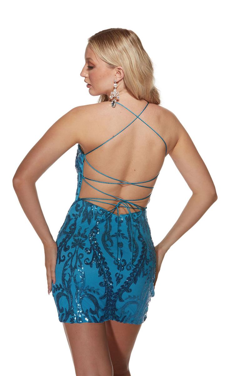 Alyce Paris Pattern Sequin Homecoming Dress 4903 Alyce Paris Pattern Sequin Homecoming Dress 4903