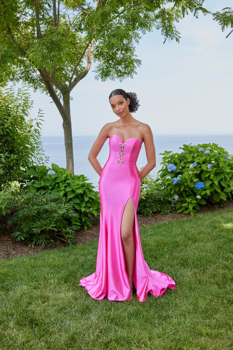 simplistic prom dresses Simple Long Satin Prom Dresses With Pockets Lisposa