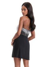 ASHLEYlauren Strapless Mesh Corset Pearl HoCo Dress 4923